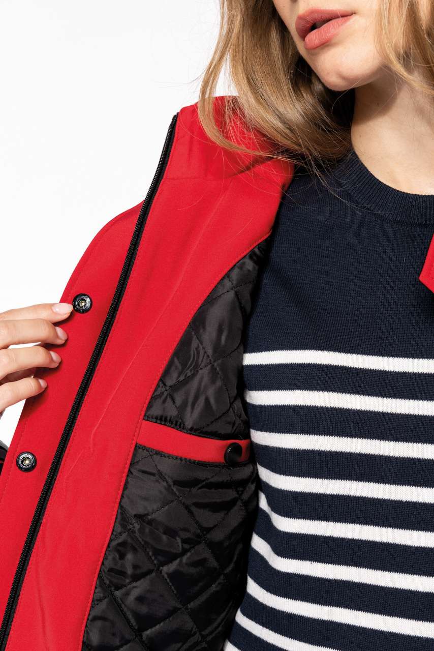 KA651 - LADIES’ HOODED SOFTSHELL LINED PARKA