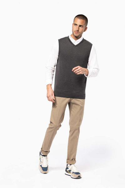KA969 - MEN'S SLEEVELESS V-NECK JUMPER