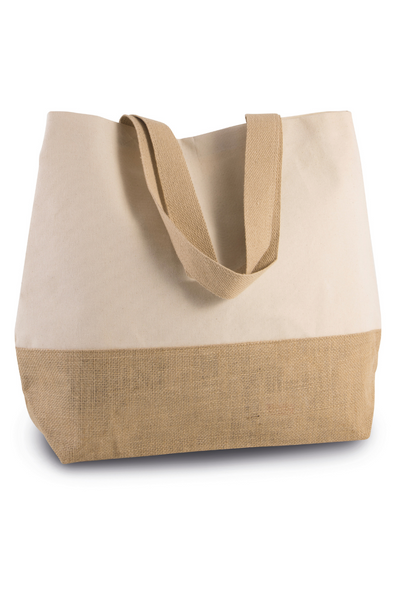 KI0235 - CANVAS & JUTE HOLD-ALL SHOPPER BAG