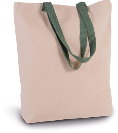 KI0278 - SHOPPER BAG WITH GUSSET AND CONTRAST COLOUR HANDLE