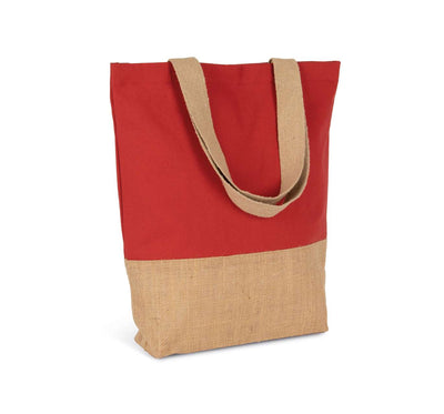 KI0298 - SHOPPING BAG IN COTTON AND BONDED JUTE THREADS