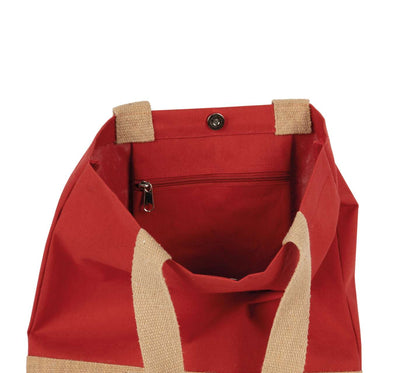 KI0298 - SHOPPING BAG IN COTTON AND BONDED JUTE THREADS