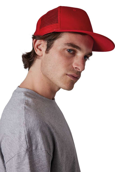 KP113 - TRUCKER FLAT PEAK CAP - 6 PANELS