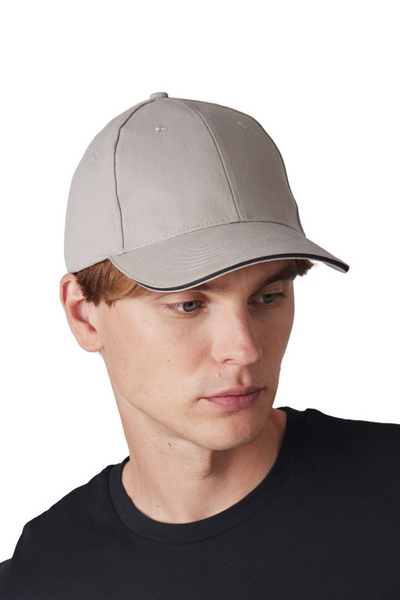 KP185 - CAP WITH CONTRASTING SANDWICH PEAK - 6 PANELS