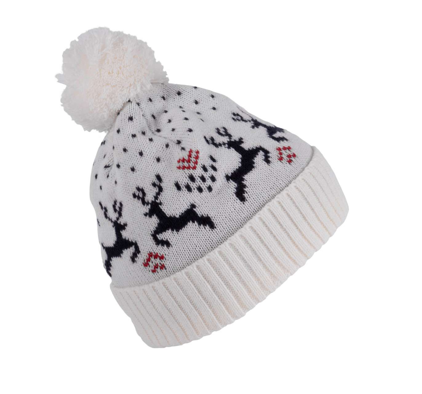 KP512 - WINTER BEANIE WITH REINDEER DESIGN