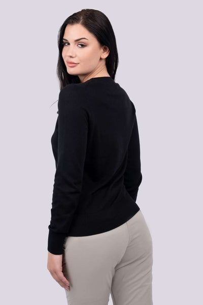 LE901 - WOMEN’S CREW NECK FINE GAUGE COTTON PULLOVER