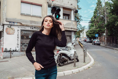 LWL9188 - LADIES’ CREW NECK FINE GAUGE COTTON PULLOVER