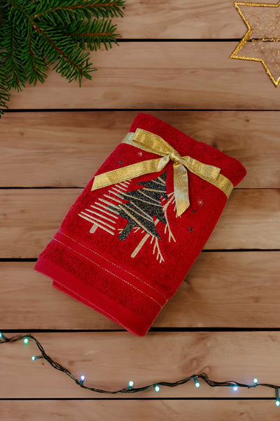 OLXMAS01 - OLIMA CHRISTMAS TOWEL - PINES