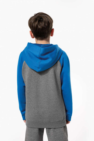 PA370 - KIDS' TWO-TONE HOODED SWEATSHIRT