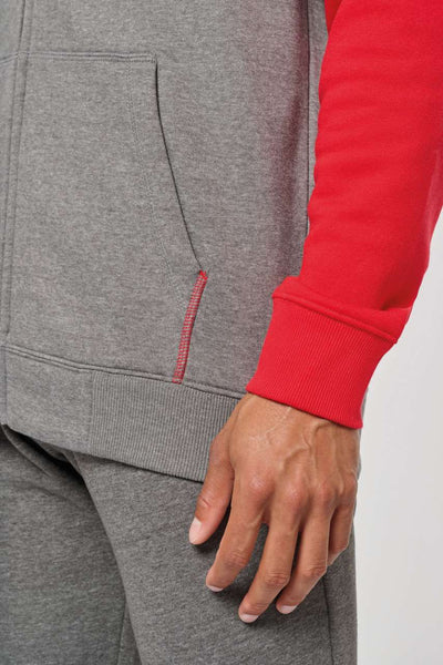 PA380 - UNISEX TWO-TONE ZIPPED HOODED FLEECE JACKET