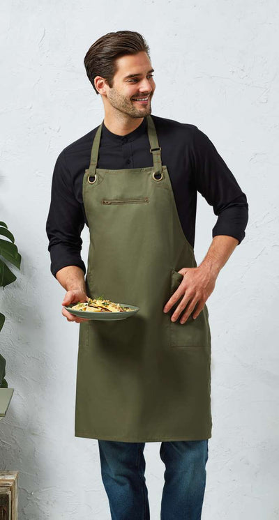 PR121 - ‘BARLEY’ CONTRAST STITCH SUSTAINABLE BIB APRON