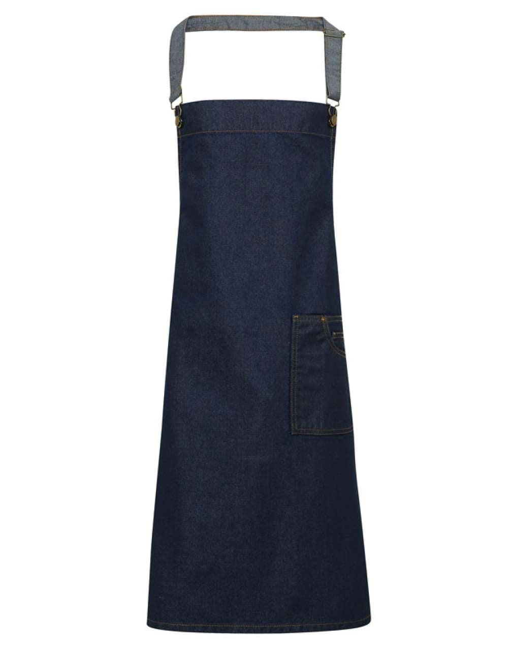 PR134 - 'DISTRICT' WAXED LOOK DENIM BIB APRON