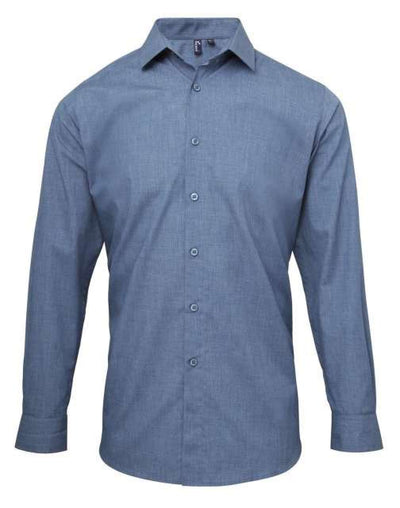 PR217 - MEN'S CROSS-DYE ROLL SLEEVE POPLIN BAR SHIRT