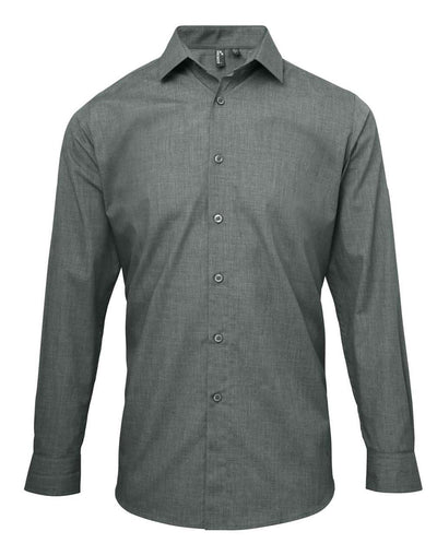 PR217 - MEN'S CROSS-DYE ROLL SLEEVE POPLIN BAR SHIRT