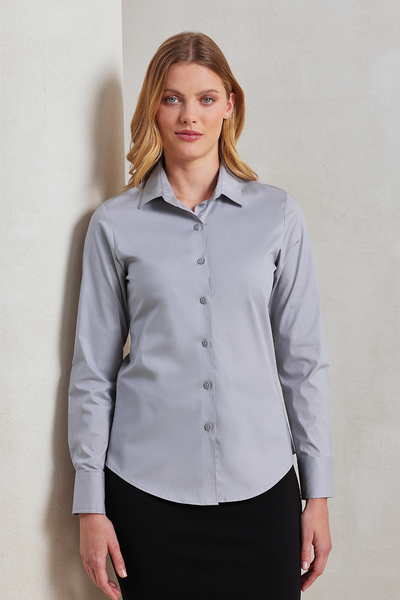 PR344 - WOMEN'S STRETCH-FIT COTTON POPLIN LONG SLEEVE SHIRT