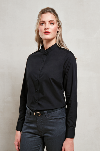 PR358 - WOMEN’S BANDED COLLAR 'GRANDAD' SHIRT