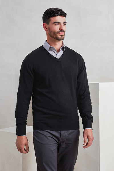 PR400 - 'ESSENTIAL' ACRYLIC MEN'S V-NECK SWEATER