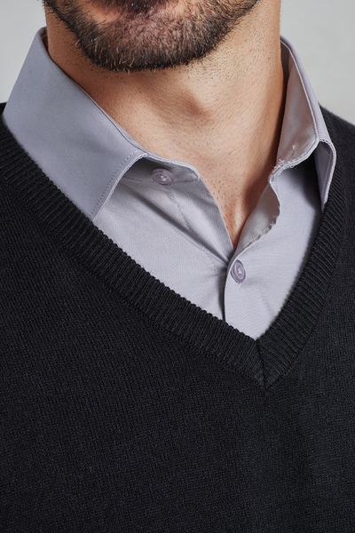 PR400 - 'ESSENTIAL' ACRYLIC MEN'S V-NECK SWEATER