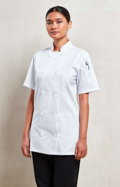 PR670 - WOMEN'S SHORT SLEEVE CHEF'S JACKET