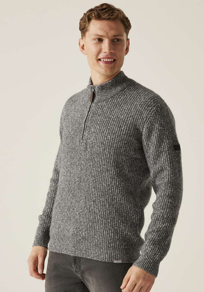 RETRF673 - SOLOMON ZIP-NECK KNITTED PULLOVER