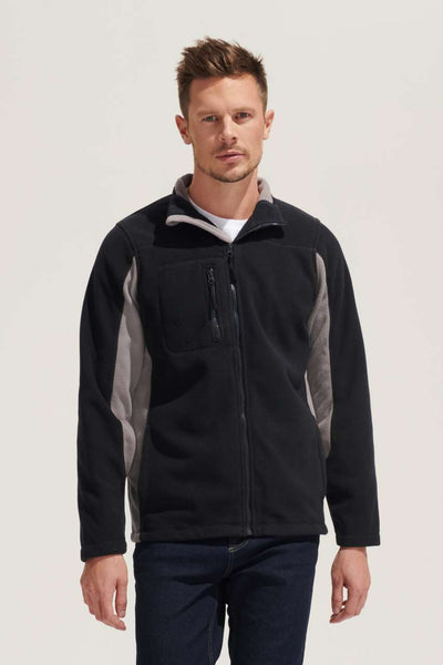 SO55500 - SOL'S NORDIC - MEN’S TWO-COLOUR ZIPPED FLEECE JACKET