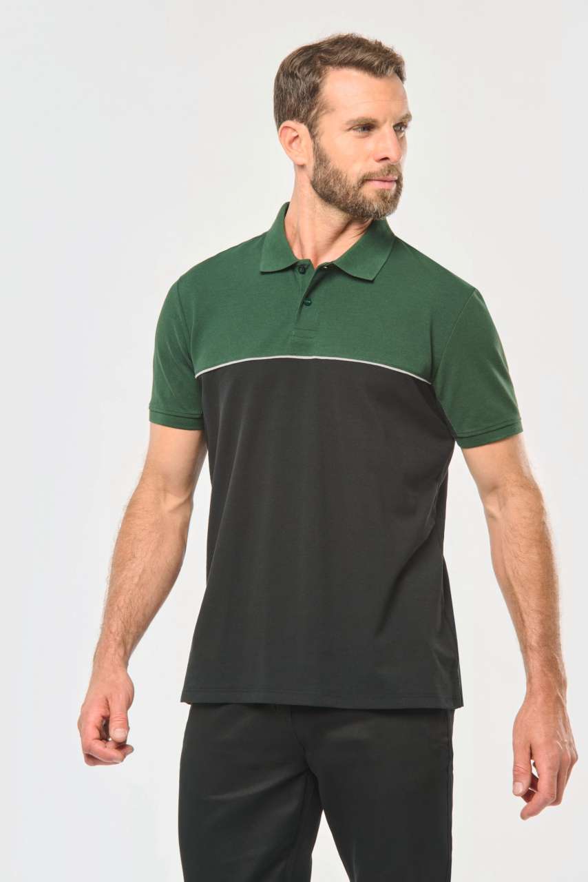 WK210 - UNISEX ECO-FRIENDLY TWO-TONE SHORT SLEEVE POLO SHIRT