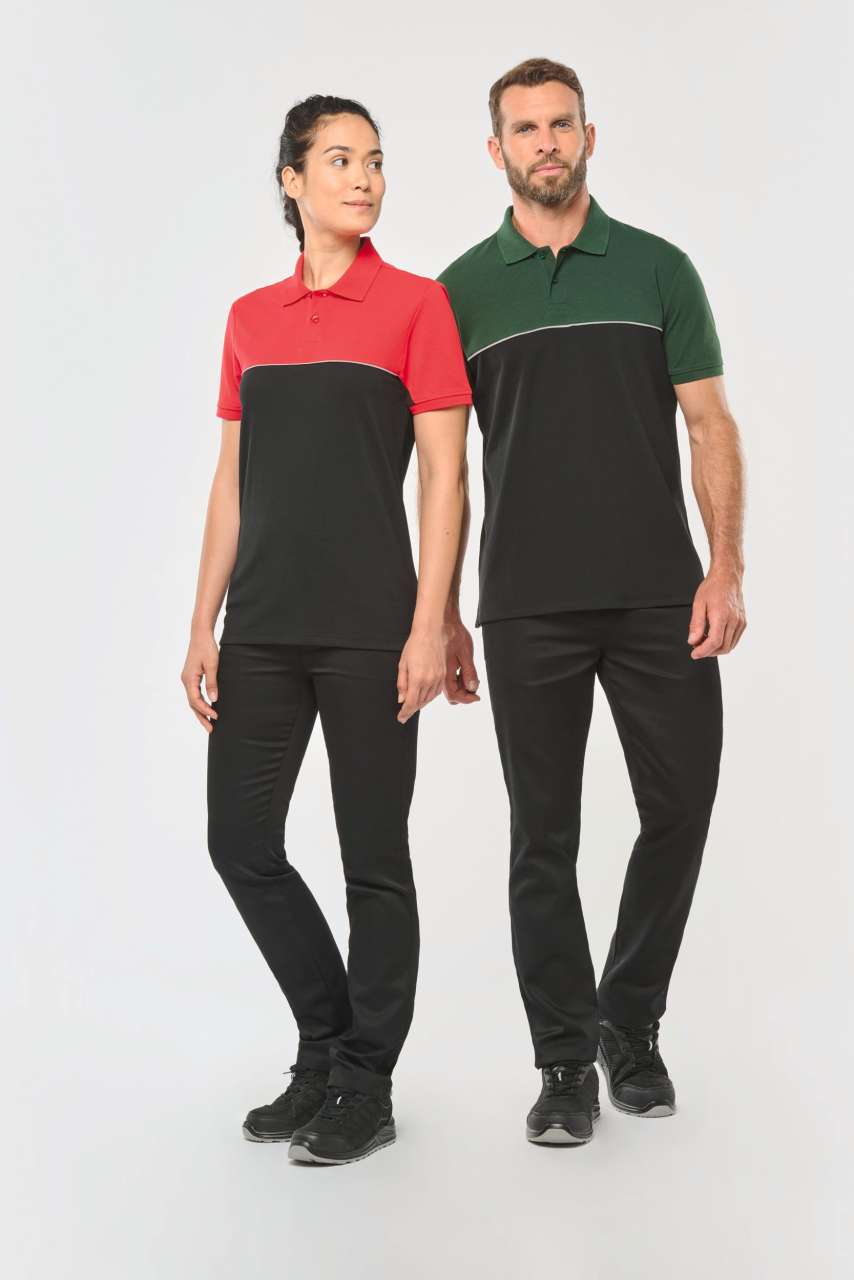 WK210 - UNISEX ECO-FRIENDLY TWO-TONE SHORT SLEEVE POLO SHIRT