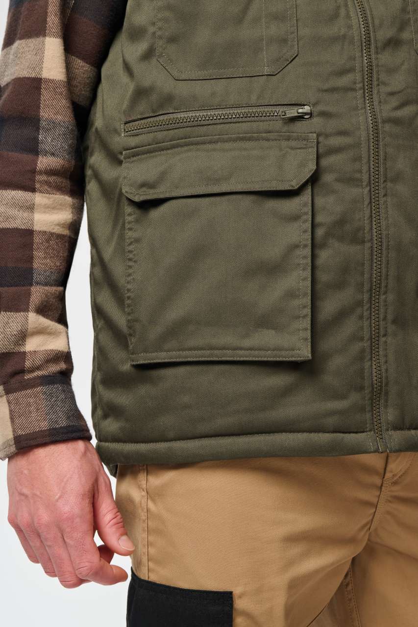 WK607 - UNISEX PADDED MULTI-POCKET POLYCOTTON VEST