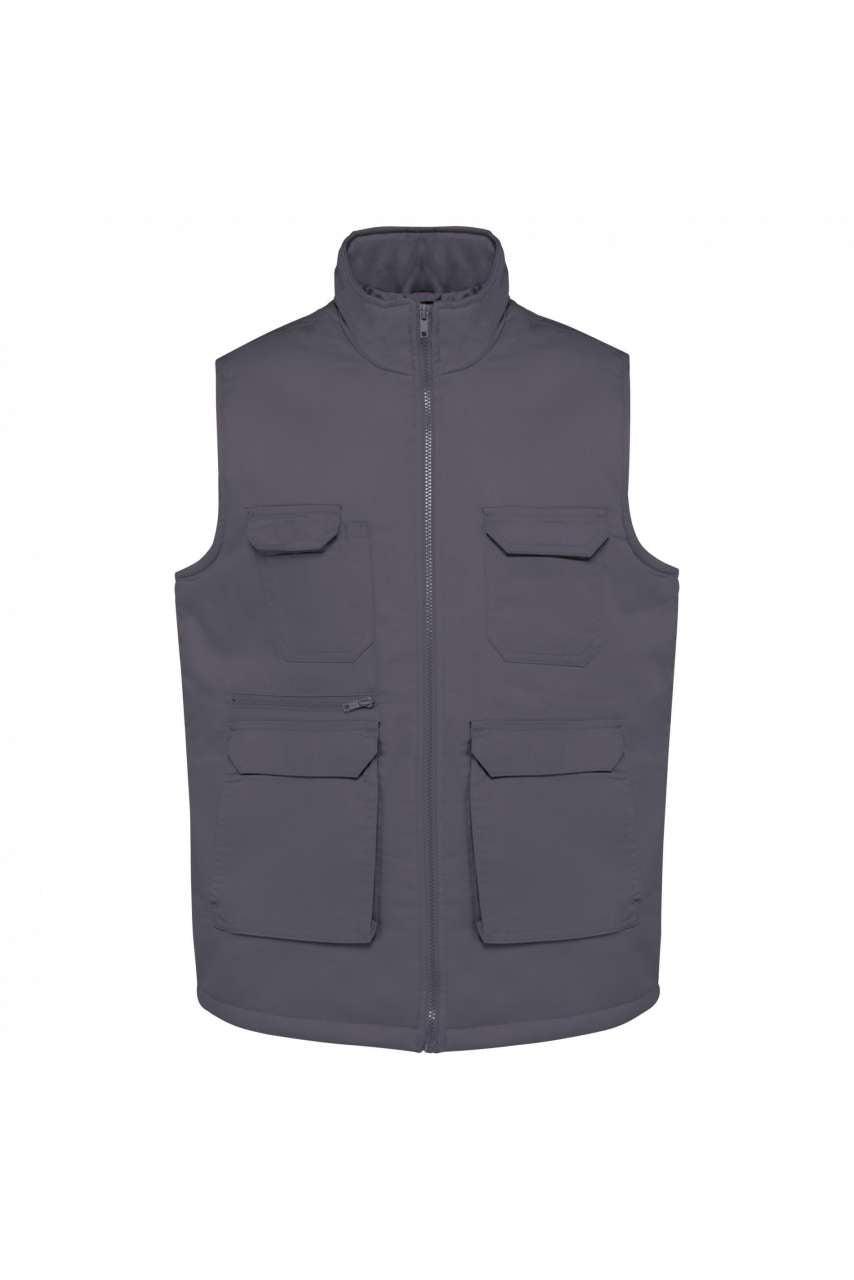 WK607 - UNISEX PADDED MULTI-POCKET POLYCOTTON VEST