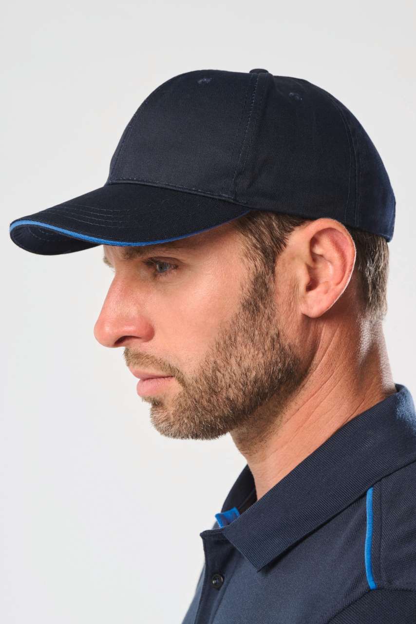 WKP145 - OEKOTEX CERTIFIED 6 PANELS CAP WITH SANDWICH PEAK