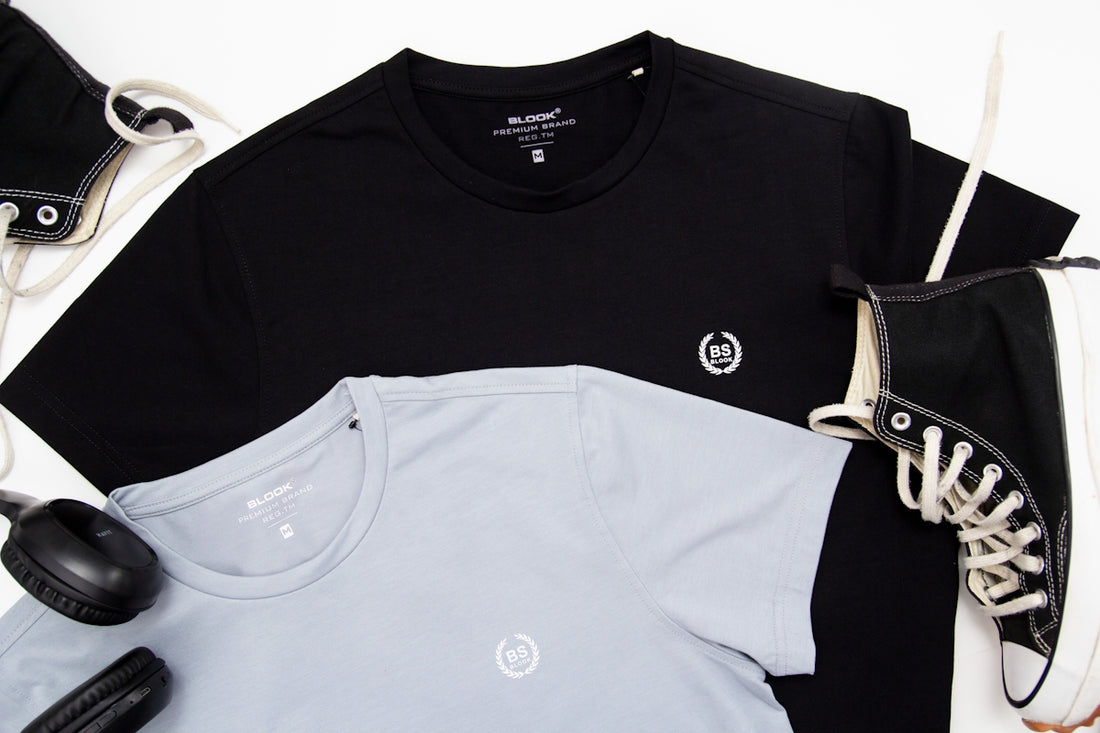 a pair of headphones, a pair of sneakers, and a t - shirt