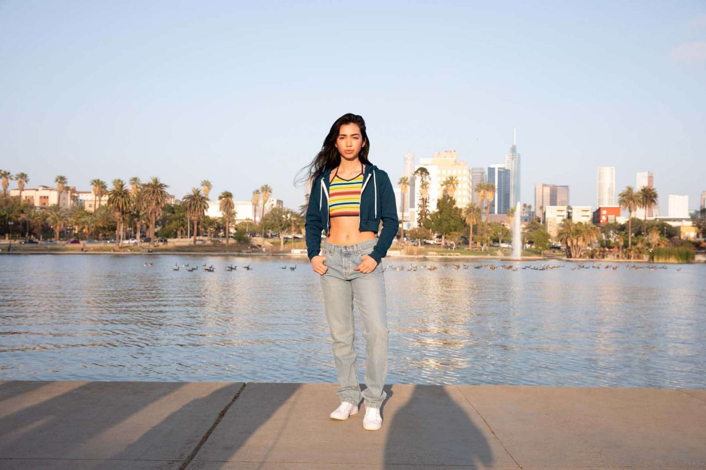 AAF397 - WOMEN'S FLEX FLEECE CROPPED ZIP HOODED SWEATSHIRT