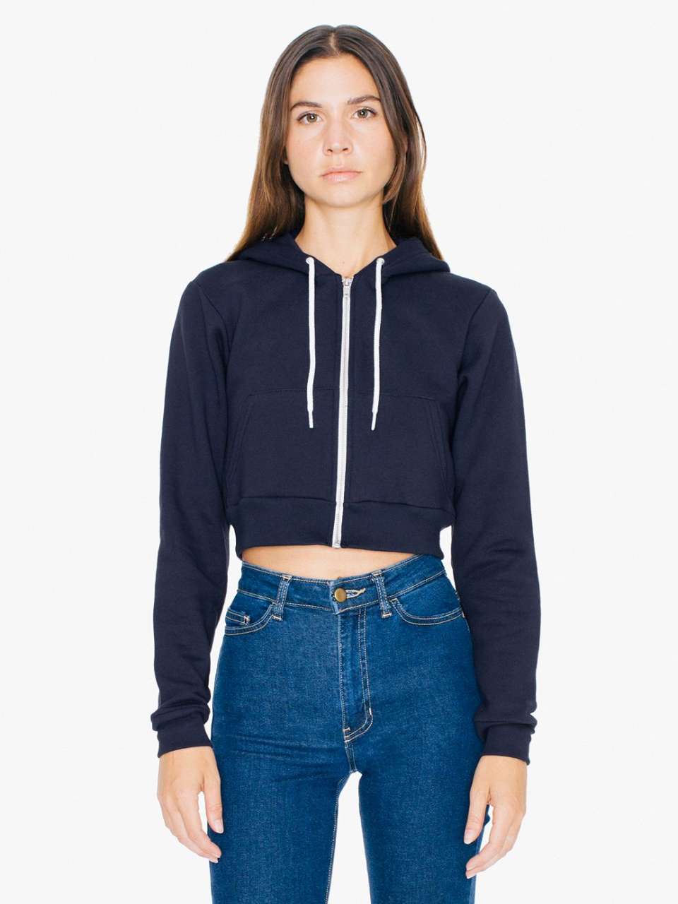 AAF397 - WOMEN'S FLEX FLEECE CROPPED ZIP HOODED SWEATSHIRT