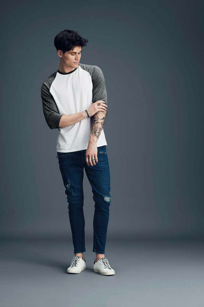 AN6755 - ADULT TRI-BLEND ¾ SLEEVE RAGLAN TEE