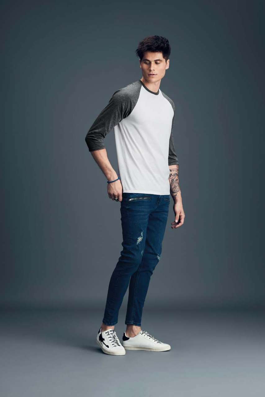 AN6755 - ADULT TRI-BLEND ¾ SLEEVE RAGLAN TEE