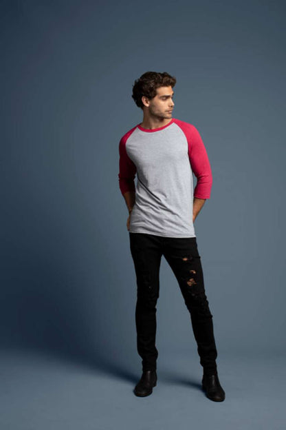 AN6755 - ADULT TRI-BLEND ¾ SLEEVE RAGLAN TEE