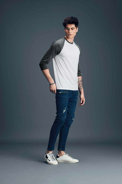 AN6755 - ADULT TRI-BLEND ¾ SLEEVE RAGLAN TEE