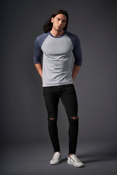 AN6755 - ADULT TRI-BLEND ¾ SLEEVE RAGLAN TEE