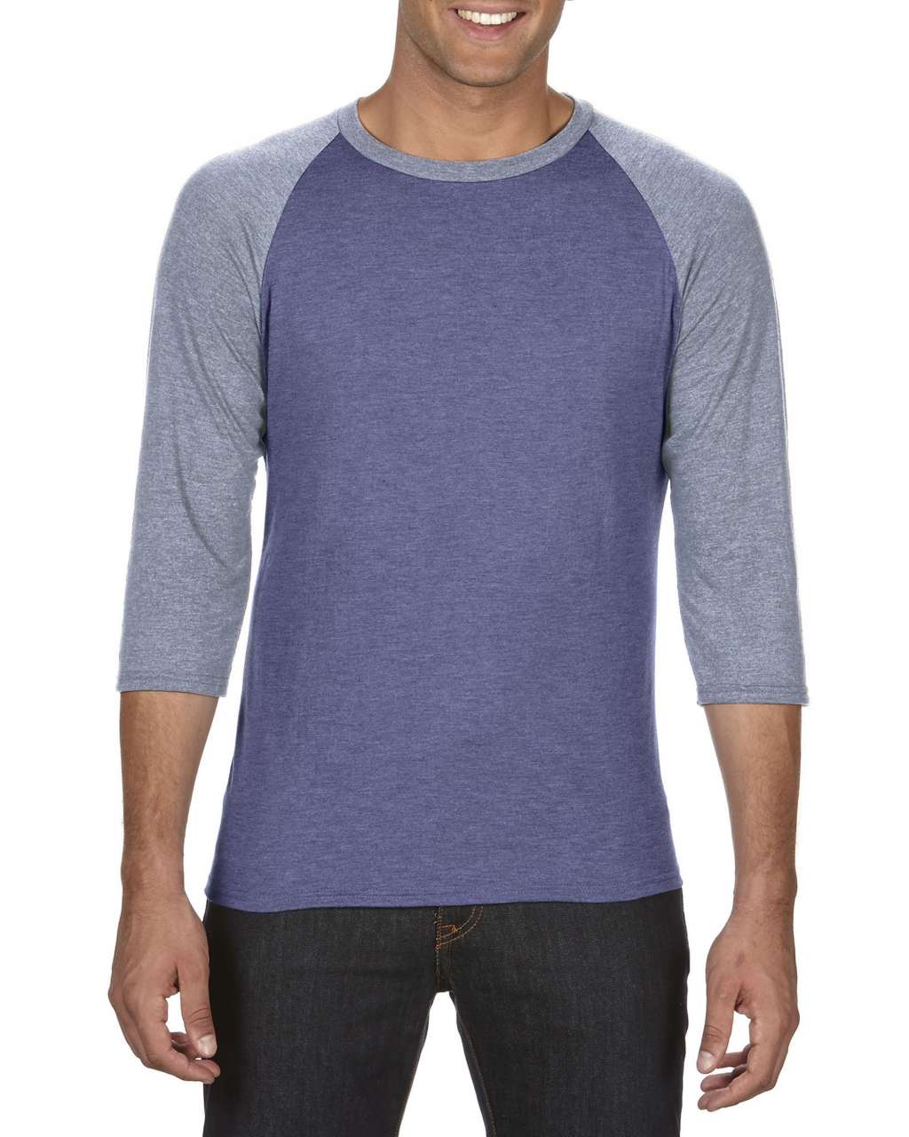 AN6755 - ADULT TRI-BLEND ¾ SLEEVE RAGLAN TEE