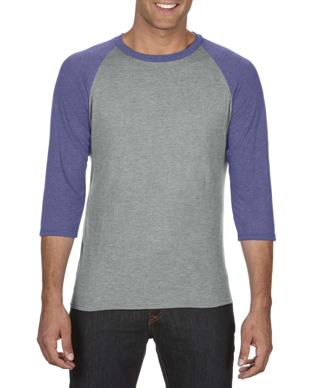 AN6755 - ADULT TRI-BLEND ¾ SLEEVE RAGLAN TEE