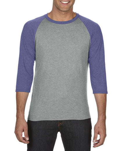 AN6755 - ADULT TRI-BLEND ¾ SLEEVE RAGLAN TEE