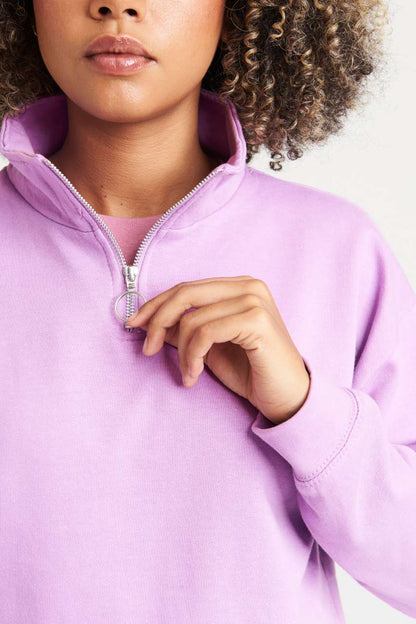 AWJH037 - WOMEN'S CROPPED 1/4 ZIP SWEAT