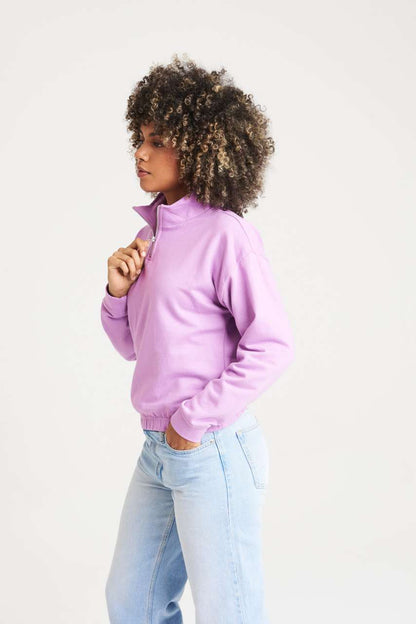 AWJH037 - WOMEN'S CROPPED 1/4 ZIP SWEAT