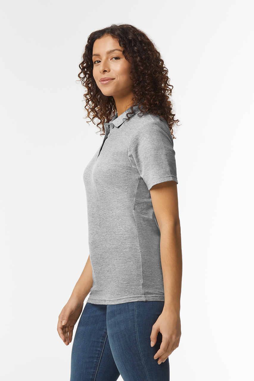 GIL64800-B3 - SOFTSTYLE® LADIES' DOUBLE PIQUÉ POLO WITH 3 COLOUR-MATCHED BUTTONS