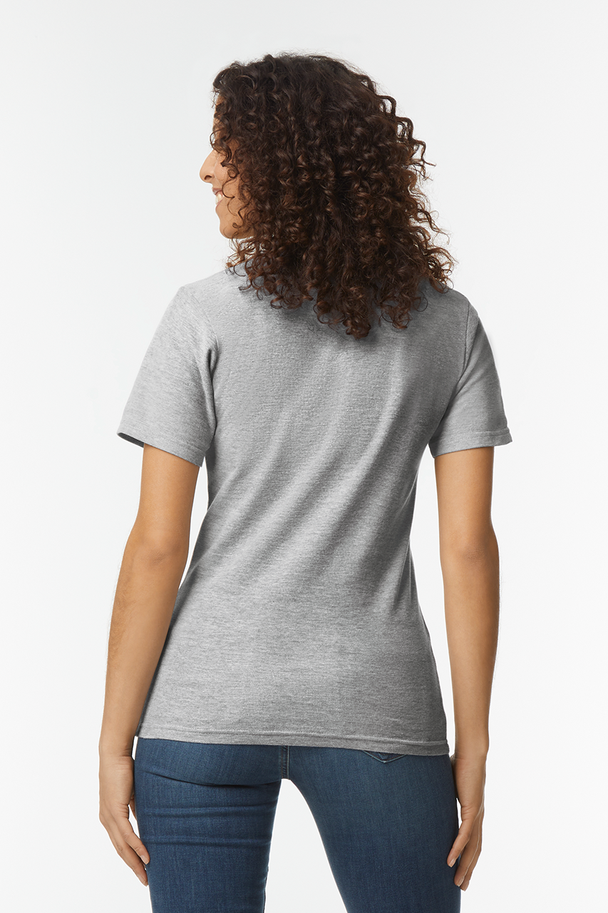 GIL64800-B3 - SOFTSTYLE® LADIES' DOUBLE PIQUÉ POLO WITH 3 COLOUR-MATCHED BUTTONS