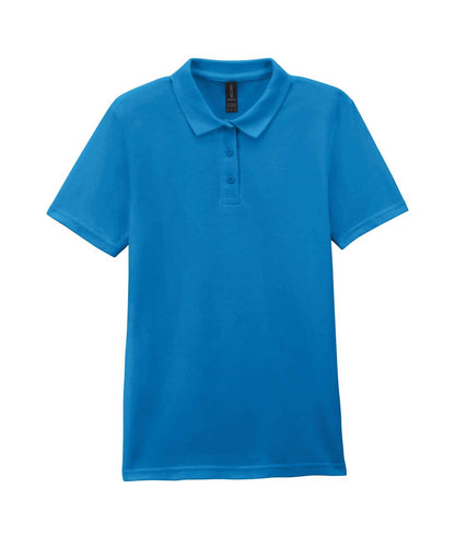 GIL64800-B3 - SOFTSTYLE® LADIES' DOUBLE PIQUÉ POLO WITH 3 COLOUR-MATCHED BUTTONS