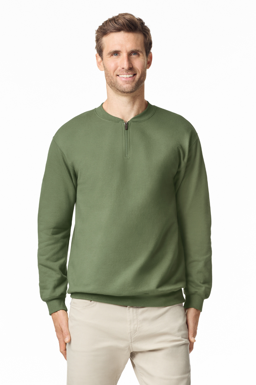 GISF008 - SOFTSTYLE MIDWEIGHT ADULT FLEECE 1/4 ZIP SWEATSHIRT
