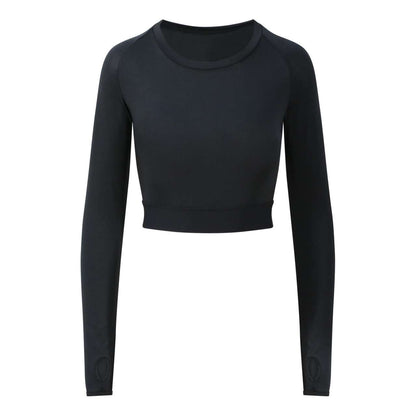 JC039 - WOMEN'S LONG SLEEVE CROP T