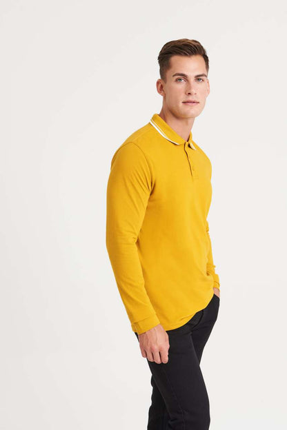 JP103 - LONG SLEEVE TIPPED 100 POLO