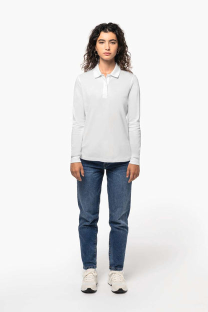 KA2028 - LADIES’ ORGANIC 180 PIQUÉ POLO SHIRT LONG SLEEVES